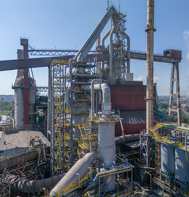 ArcelorMittal Dąbrowa Górnicza Hochofen Nr. 2 mit neuer Gasreinigungsanlage von Primetals Technologies. 