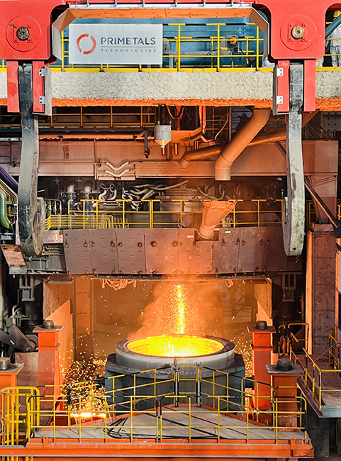 Picture of the first heat at Huaigang’s EAF Quantum supplied by Primetals Technologies. 